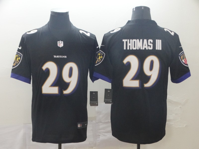 Men's Baltimore Ravens #29 Earl Thomas III Black NFL Game Jersey